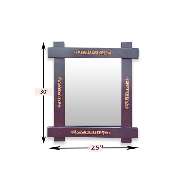 Hand Crafted Wooden Square Mirror