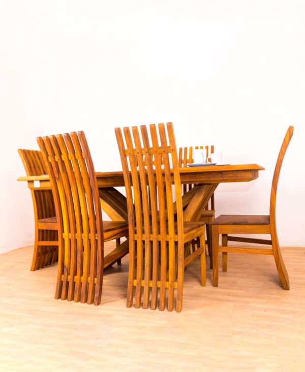 6-Piece Dinette Table Set with honey finish
