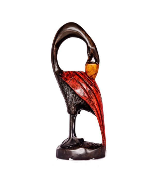 Hand Carved Sese Wood Bird Sculpture