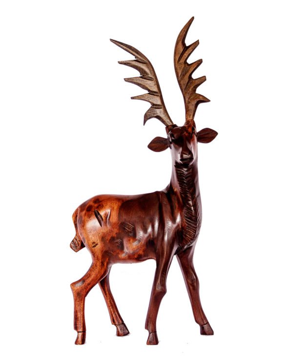 Handmade African Wooden Deer Figurine