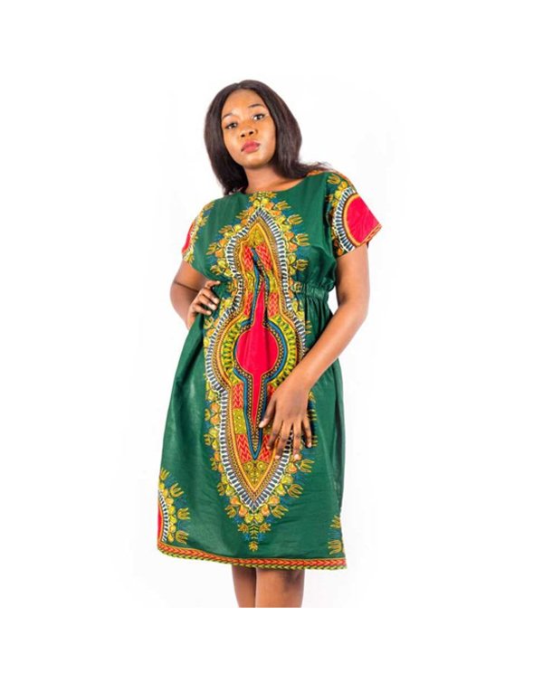 Ankara Short Dress | African Knee-Length Dress