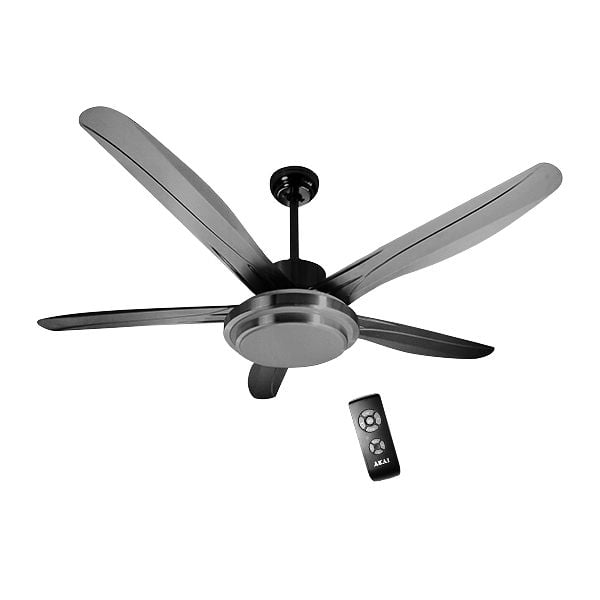 Akai Ceiling Fan With Remote/Light Stainless Steel 56"