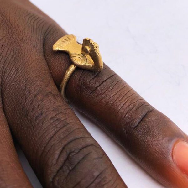 African Adinkra Brass Rings / African Adinkra Sankofa Ring