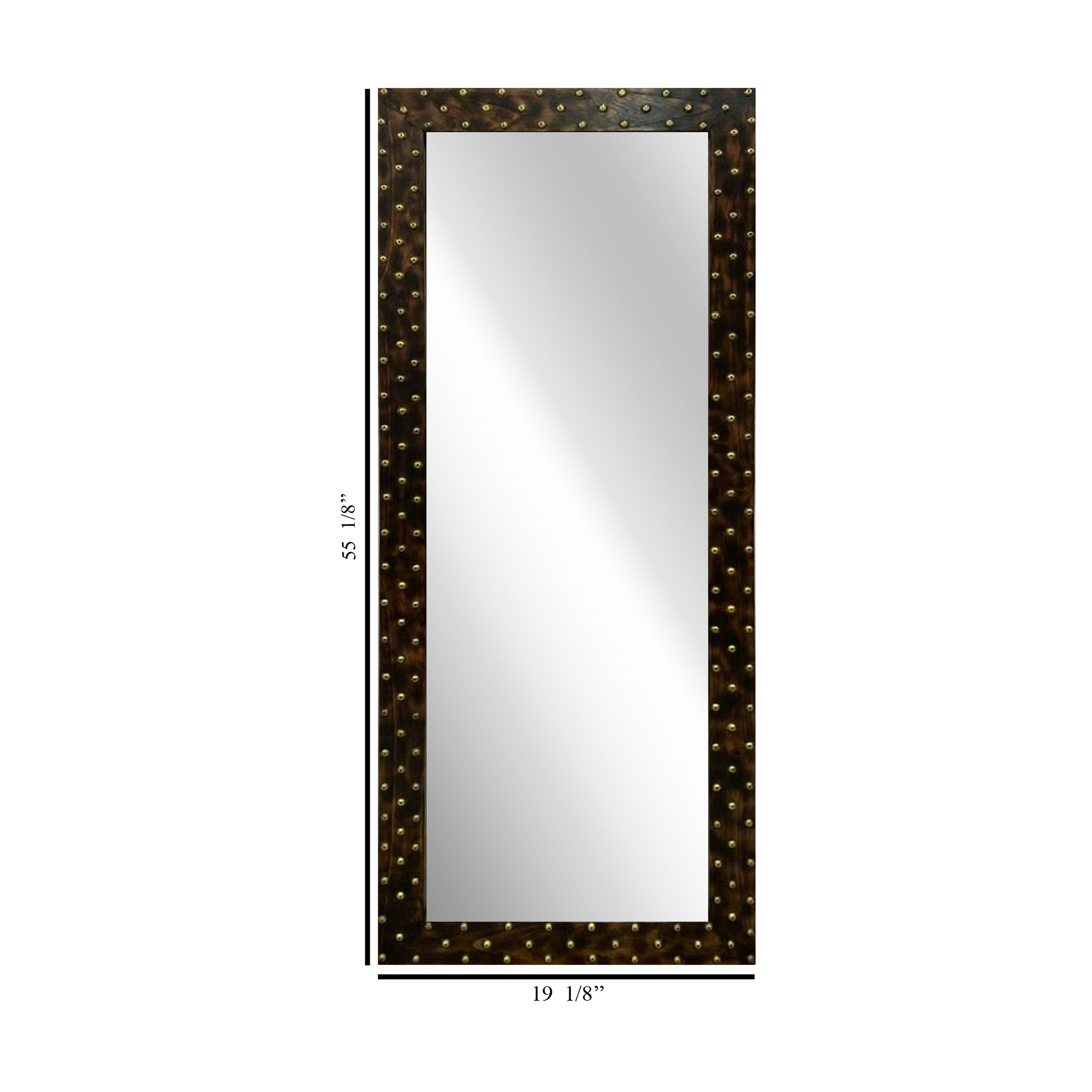 Hand Crafted Wooden Brass and Metal Rectangle Mirror