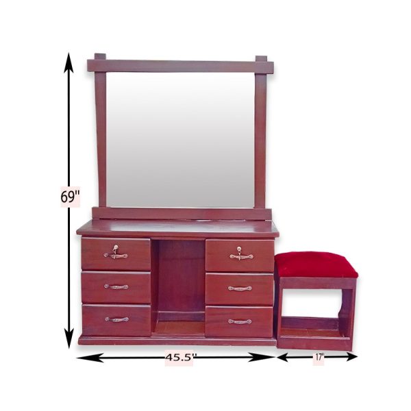 Dresser Set With Mirror And Stool.